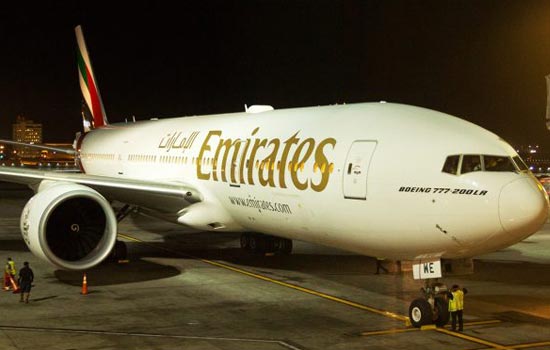Emirates 200ER on a jet runway