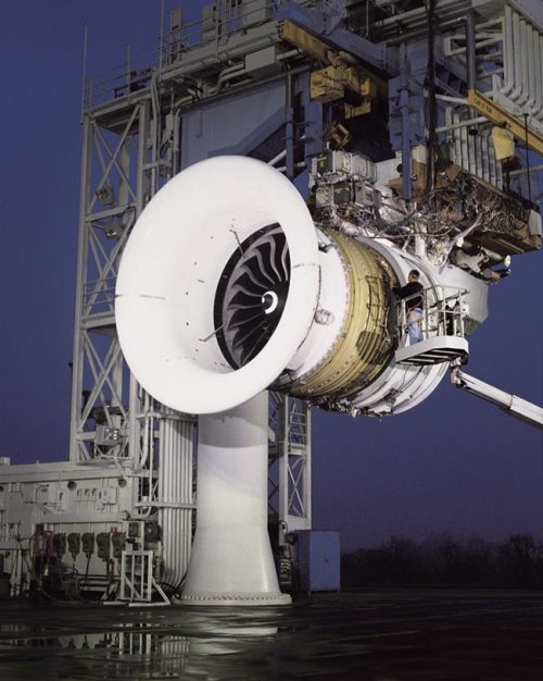 safety C-Fan jet engine quality control tower at night